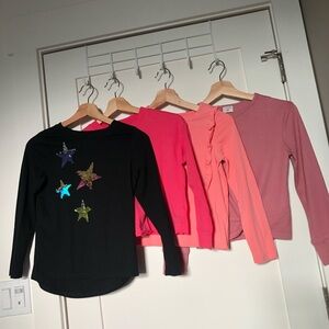 Girls Bundle Of 4 Long Sleeve Shirts